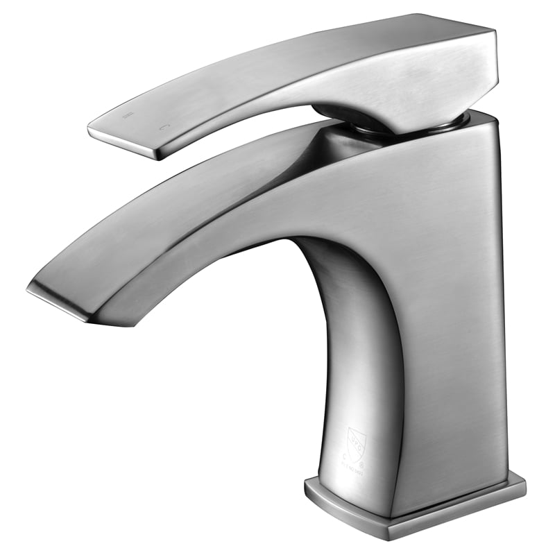 Pemberly Row Contemporary Brushed Nickel Single Lever Bathroom Faucet