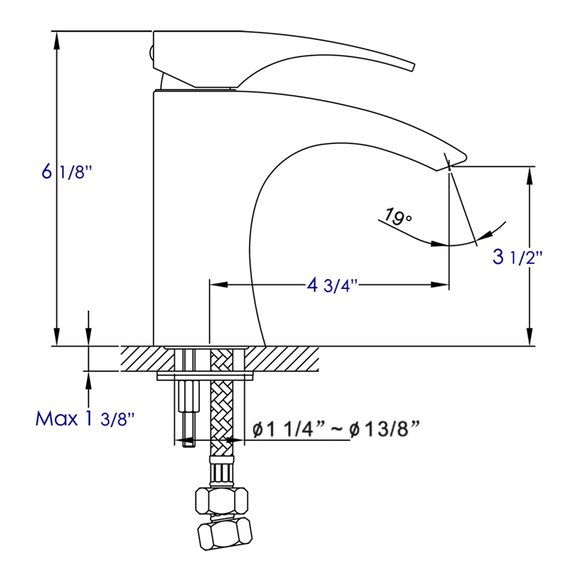 Pemberly Row Contemporary Brushed Nickel Single Lever Bathroom Faucet