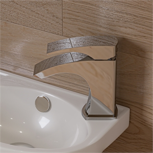 Pemberly Row Contemporary Polished Chrome Single Lever Bathroom Faucet