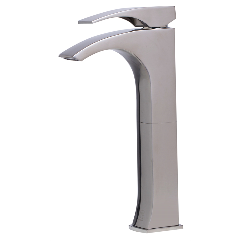 Pemberly Row Tall Brushed Nickel Single Lever Bathroom Faucet