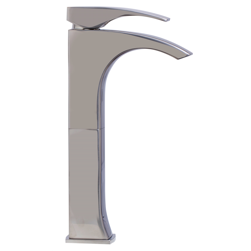 Pemberly Row Tall Brushed Nickel Single Lever Bathroom Faucet