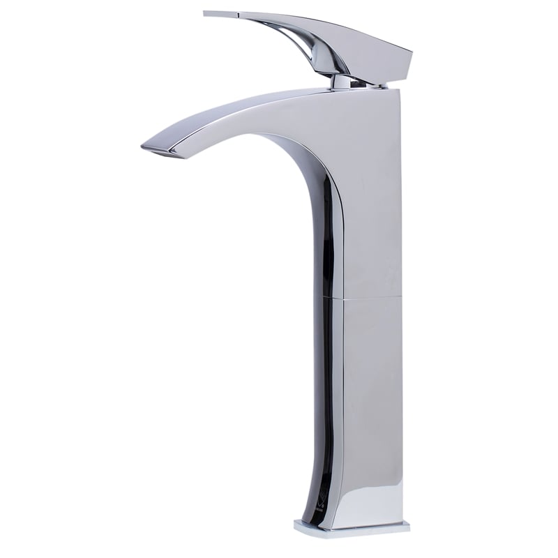 Pemberly Row Tall Polished Chrome Single Lever Bathroom Faucet