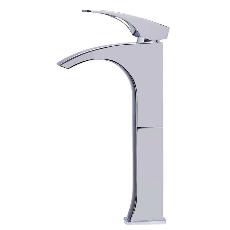 Pemberly Row Tall Polished Chrome Single Lever Bathroom Faucet