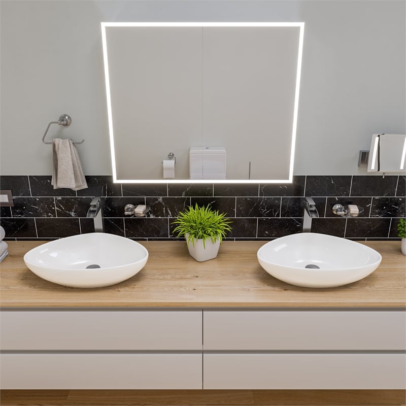 Pemberly Row Brushed Nickel Single Hole Tall Waterfall Bathroom Faucet