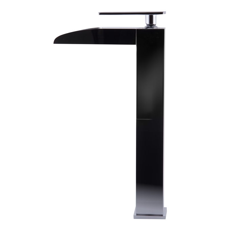 Pemberly Row Polished Chrome Single Hole Tall Waterfall Bathroom Faucet