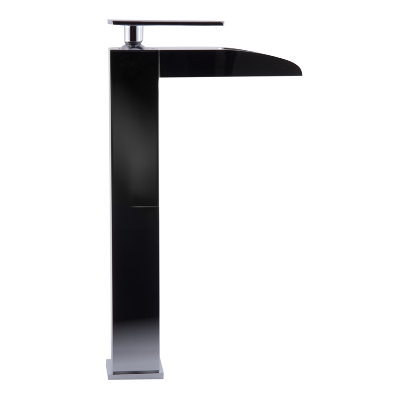 Pemberly Row Polished Chrome Single Hole Tall Waterfall Bathroom Faucet