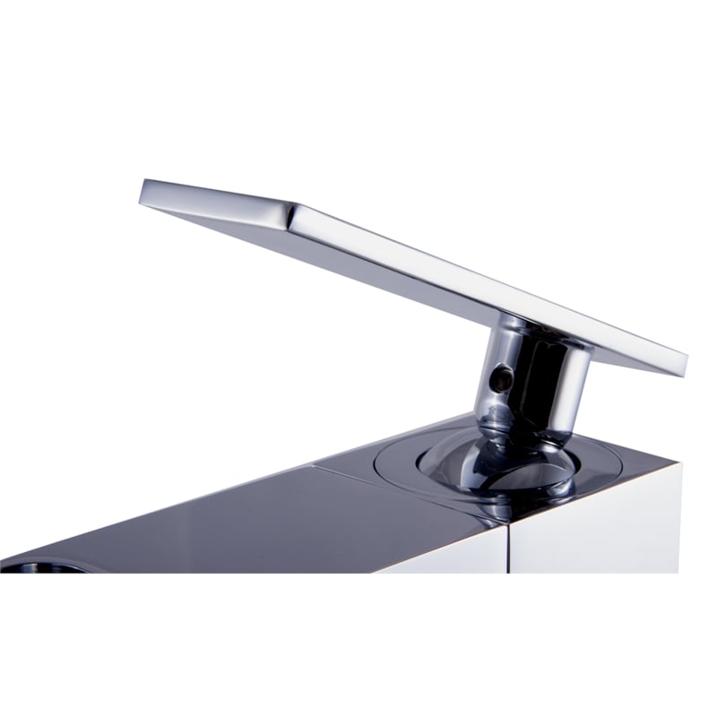 Pemberly Row Polished Chrome Single Hole Waterfall Bathroom Faucet