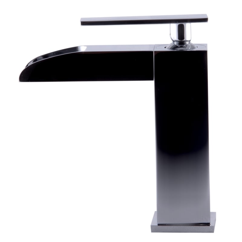 Pemberly Row Polished Chrome Single Hole Waterfall Bathroom Faucet