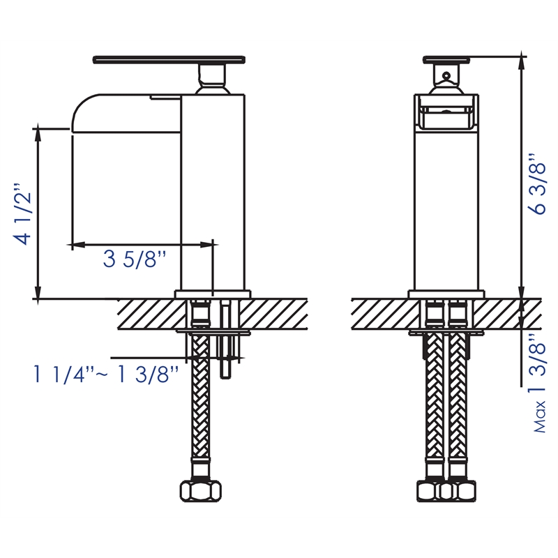Pemberly Row Polished Chrome Single Hole Waterfall Bathroom Faucet