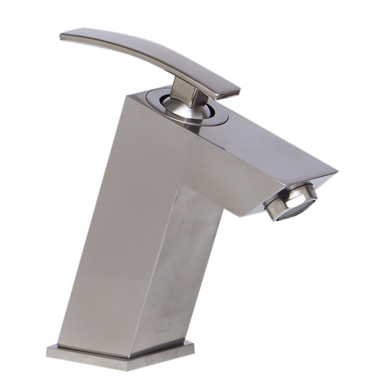 Pemberly Row Contemporary Brushed Nickel Single Lever Bathroom Faucet