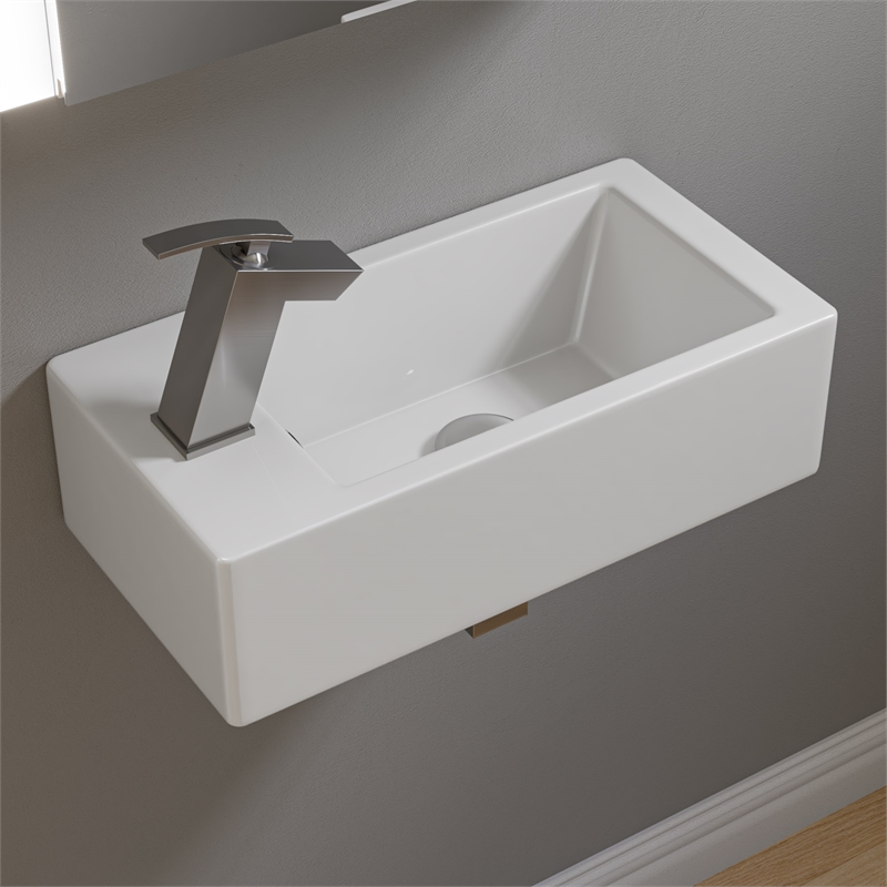 Pemberly Row Contemporary Brushed Nickel Single Lever Bathroom Faucet