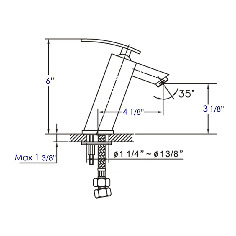 Pemberly Row Contemporary Brushed Nickel Single Lever Bathroom Faucet