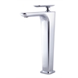 Pemberly Row Polished Chrome Tall Single Hole Modern Bathroom Faucet