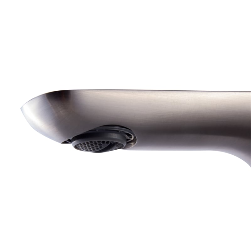 Pemberly Row Brushed Nickel Single Hole Modern Bathroom Faucet