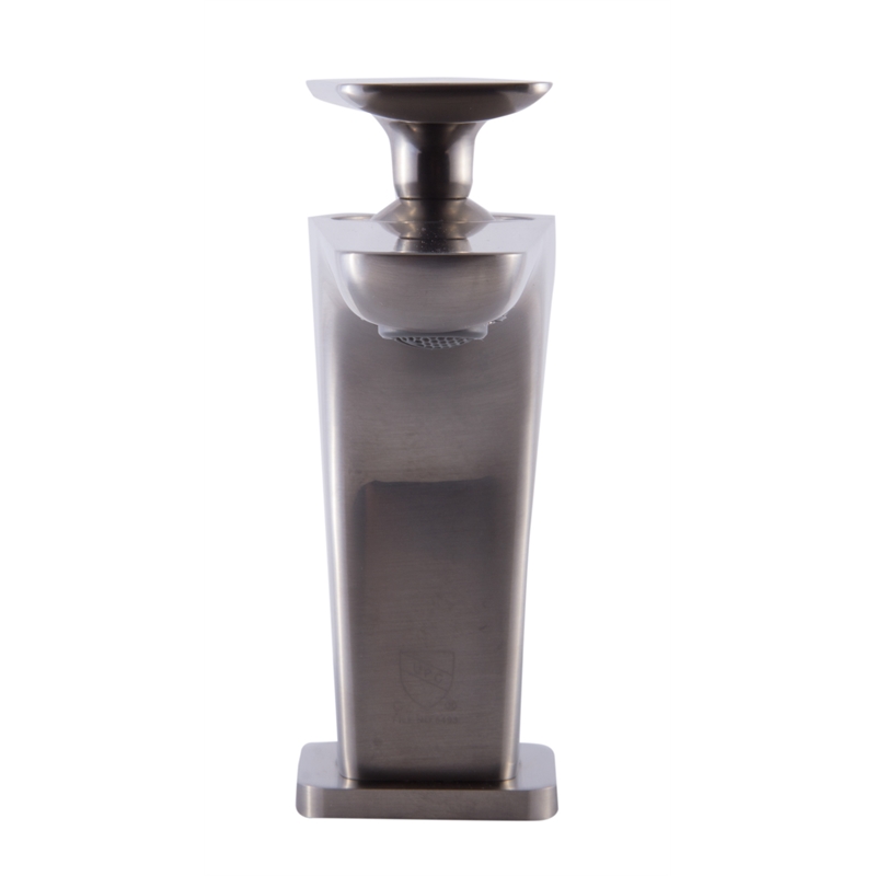 Pemberly Row Brushed Nickel Single Hole Modern Bathroom Faucet