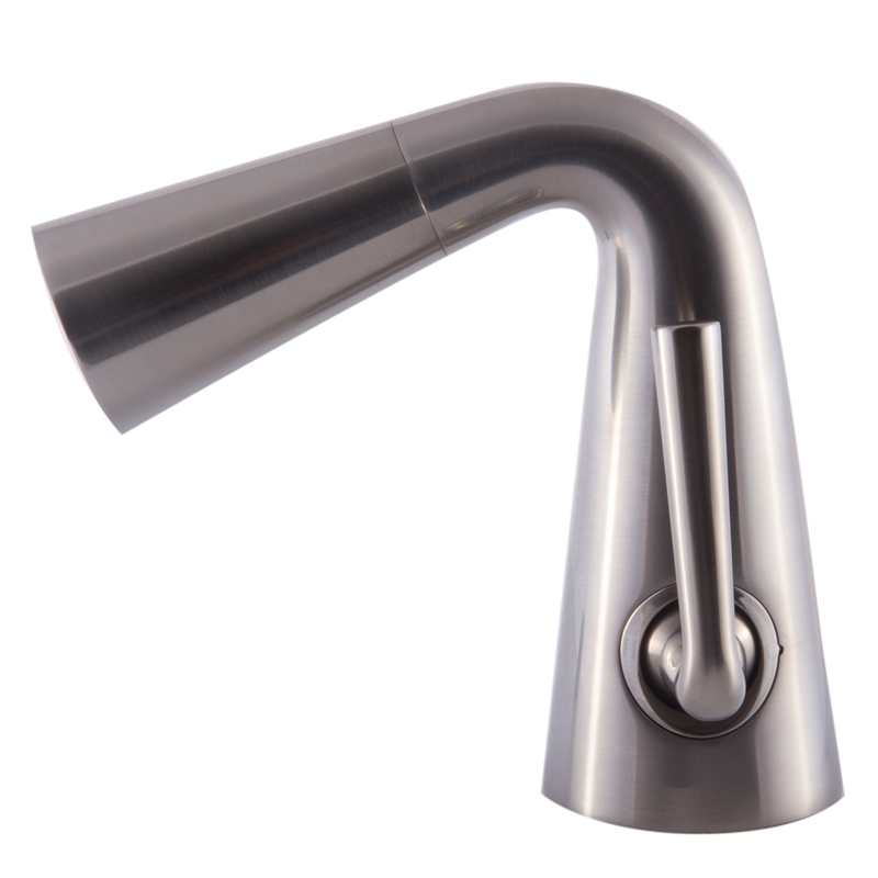 Pemberly Row Brushed Nickel Single Hole Cone Waterfall Bathroom Faucet