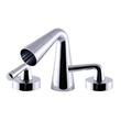 Pemberly Row Polished Chrome Widespread Cone Waterfall Bathroom Faucet