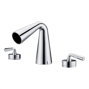 Pemberly Row Polished Chrome Widespread Cone Waterfall Bathroom Faucet