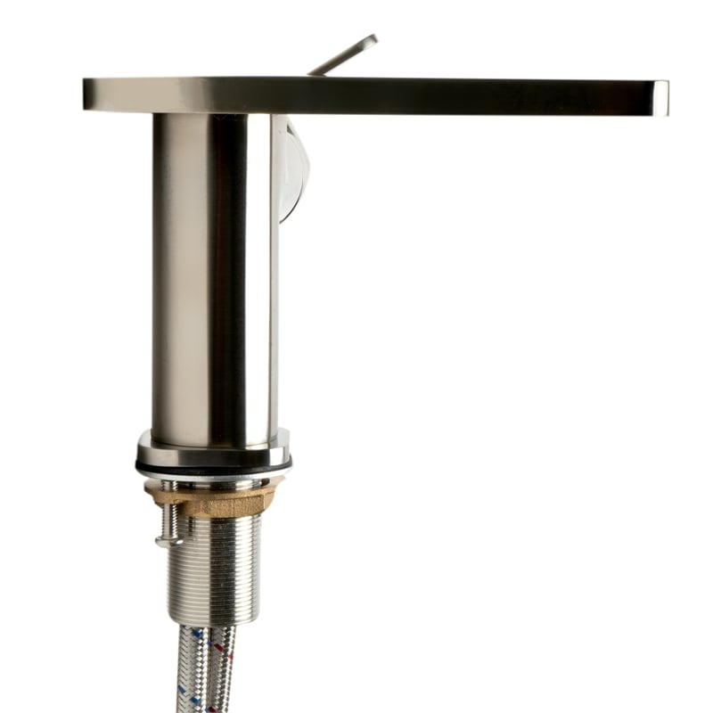 Pemberly Row Contemporary Brushed Nickel Single-Lever Bathroom Faucet