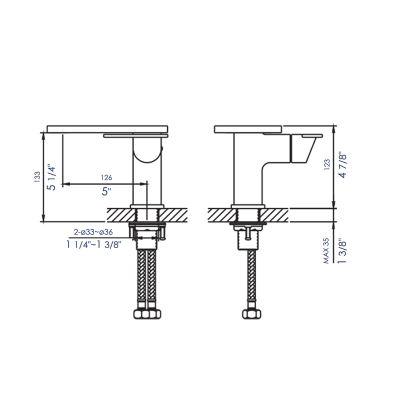 Pemberly Row Contemporary Brushed Nickel Single-Lever Bathroom Faucet