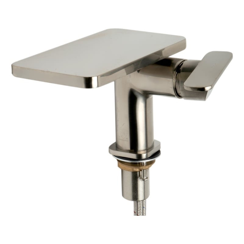 Pemberly Row Contemporary Brushed Nickel Single-Lever Bathroom Faucet