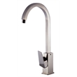 Pemberly Row Brushed Nickel Gooseneck Single Hole Bathroom Faucet