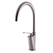 Pemberly Row Brushed Nickel Gooseneck Single Hole Bathroom Faucet