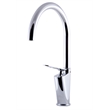 Pemberly Row Polished Chrome Gooseneck Single Hole Bathroom Faucet