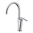 Pemberly Row Polished Chrome Gooseneck Single Hole Bathroom Faucet