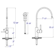 Pemberly Row Solid Polished Stainless Steel Drinking Water Dispenser