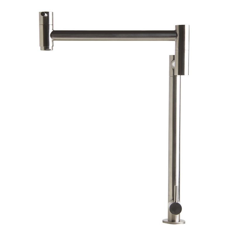 Pemberly Row Brushed Stainless Steel Retractable Pot Filler Faucet