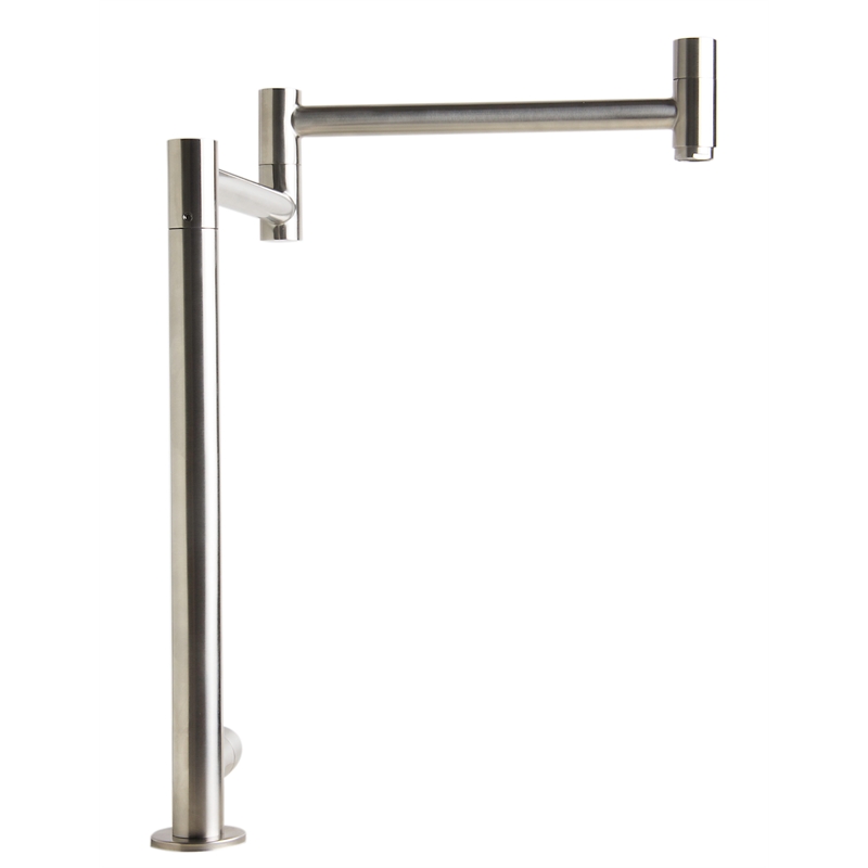 Pemberly Row Brushed Stainless Steel Retractable Pot Filler Faucet