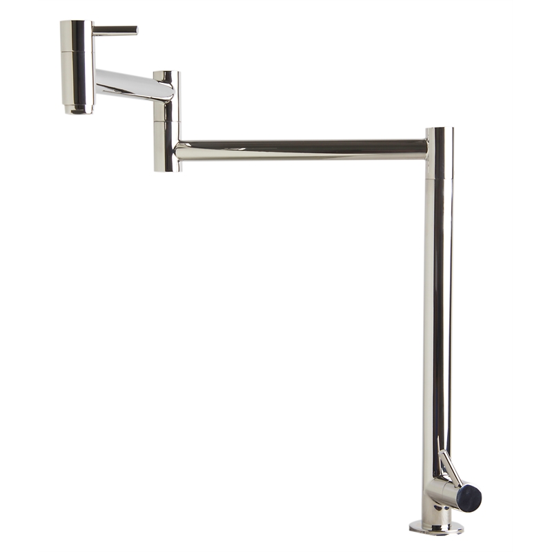 Pemberly Row Polished Stainless Steel Retractable Pot Filler Faucet