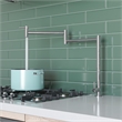 Pemberly Row Polished Stainless Steel Retractable Pot Filler Faucet
