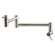 Pemberly Row Brushed Stainless Steel Retractable Pot Filler Faucet