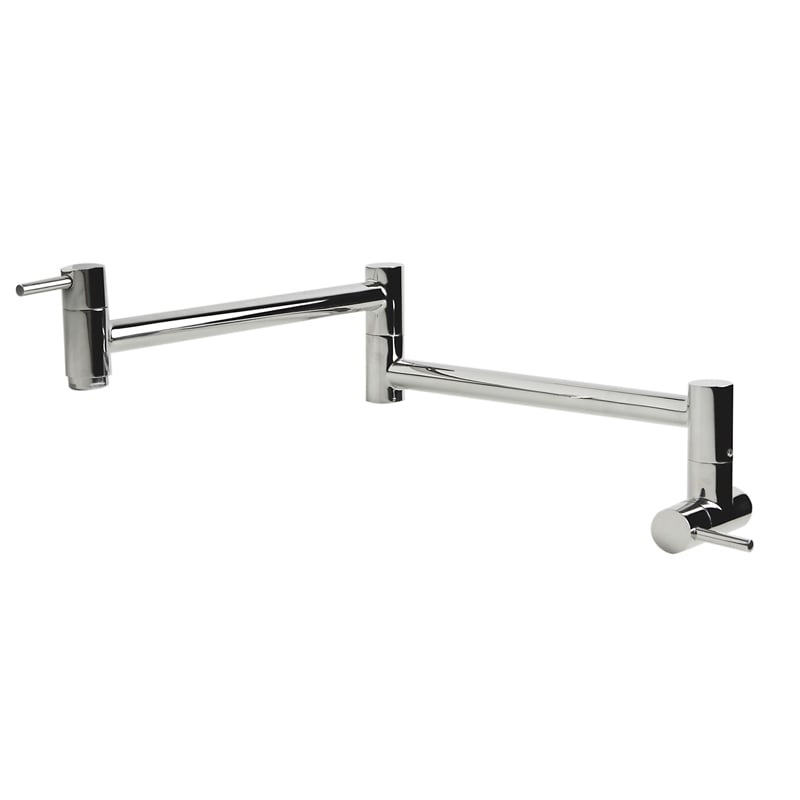 Pemberly Row Polished Stainless Steel Retractable Pot Filler Faucet