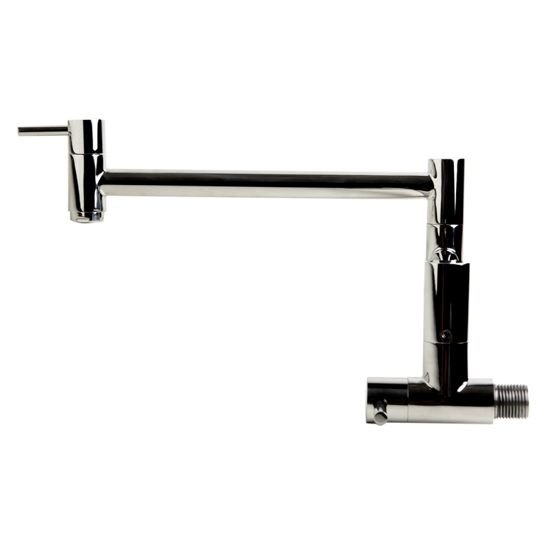 Pemberly Row Polished Stainless Steel Retractable Pot Filler Faucet