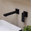 Pemberly Row Black Matte Single Lever Wallmount Bathroom Faucet