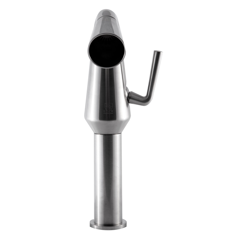 Pemberly Row Brushed Nickel Single Hole Tall Cone Waterfall Bathroom Faucet