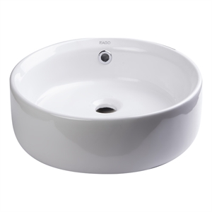 Pemberly Row 16&quot Round Ceramic Above Mount Bathroom Vessel Sink