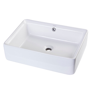 Pemberly Row 20&quot Rectangular Ceramic Above Mount Bathroom Vessel Sink