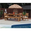 Pemberly Row Teak Outdoor Dining Bench 80