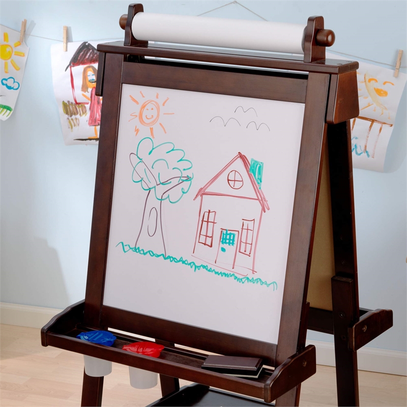 Pemberly Row Contemporary Delux Wooden Easel in Espresso Finish