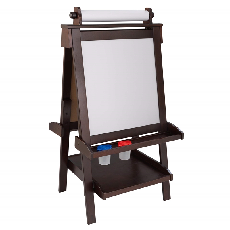 Pemberly Row Contemporary Delux Wooden Easel in Espresso Finish