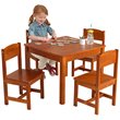Pemberly Row Modern 5 Piece Solid Wood Table and Chair Set in Pecan