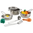 Pemberly Row Plastic Made 11 Piece Deluxe Cookware Set in Silver