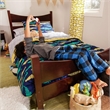 Pemberly Row Contemporary Wood Twin Poster Bed in White Finish