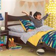 Pemberly Row Contemporary Wood Twin Poster Bed in Espresso Finish