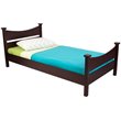 Pemberly Row Contemporary Wood Twin Poster Bed in Espresso Finish