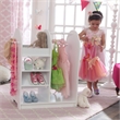Pemberly Row Contemporary Wood Dress Up Station in Pink Finish